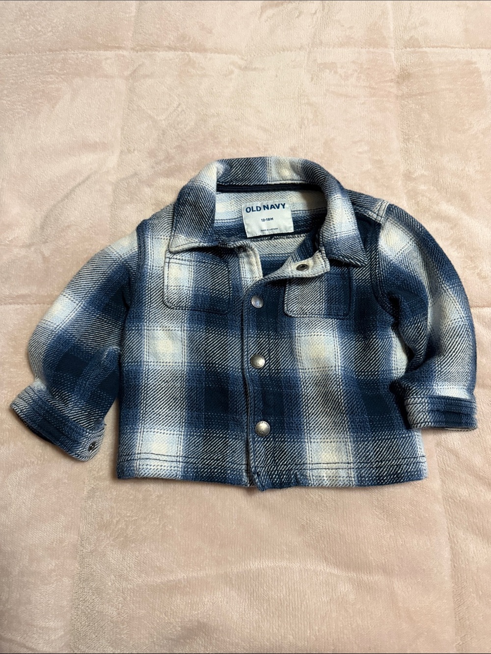 Old Navy Navy and White Plaid Kids Jacket